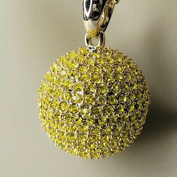 Yellow Glitter Ball Pendant Necklace - Picture 5 of 8